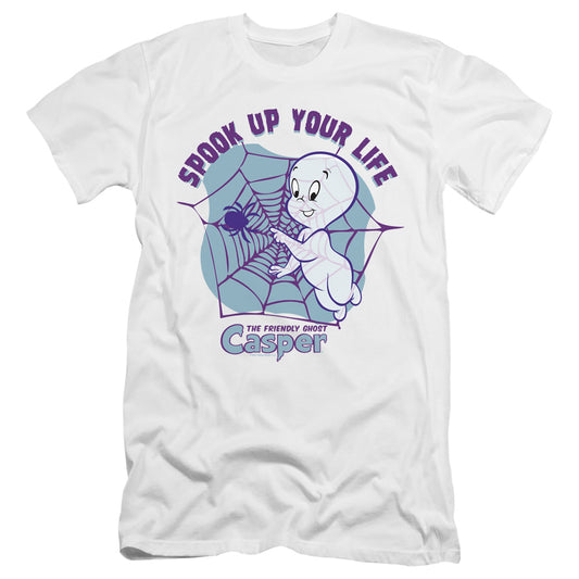 Casper Spook Up Your Life Hbo Premium Bella Canvas Slim Fit Mens T Shirt White