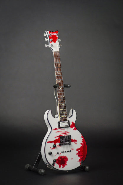 Officially Licensed Zacky Vengeance Blood Splat Schecter Mini Guitar Replica Model - Avenged Sevenfold