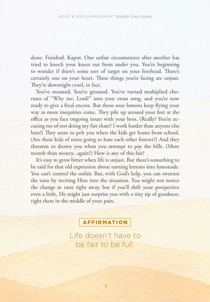 Dayspring - Brighter Days Ahead: 47 Devotions For Comfort In Tough Times, Quotes, Brené Brown, Short Stories, Bible Verses, Positive Affirmations, Find Hope, Feel God's Presence & Gift To A Friend!