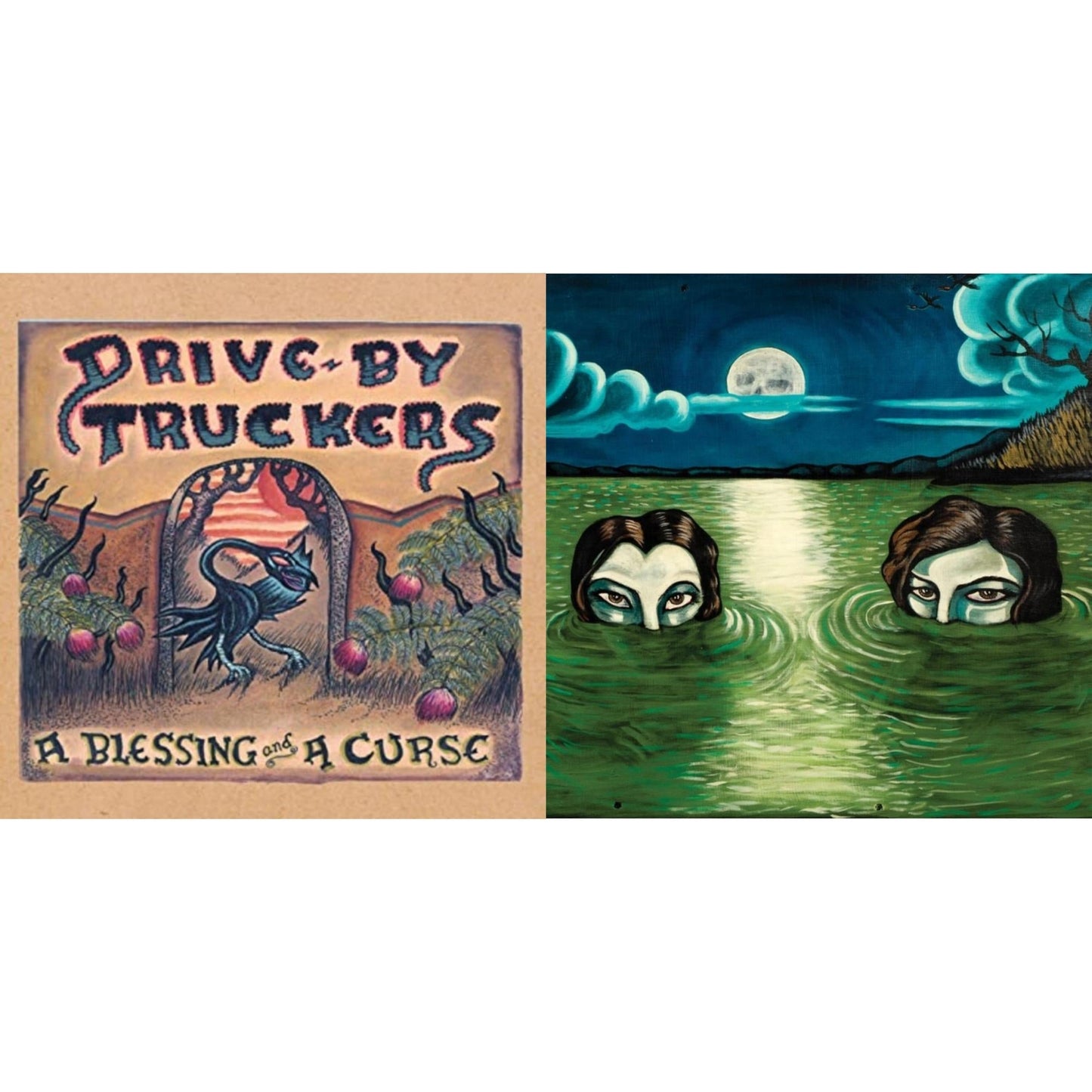 Drive-By Truckers - Blessing & A Curse (Clear With Purple Splatter LP Vinyl/Limited Edition/180G) & English Oceans (10-Year Edition) (2LP/Sea-Glass Blue W/ D-Side Etching)