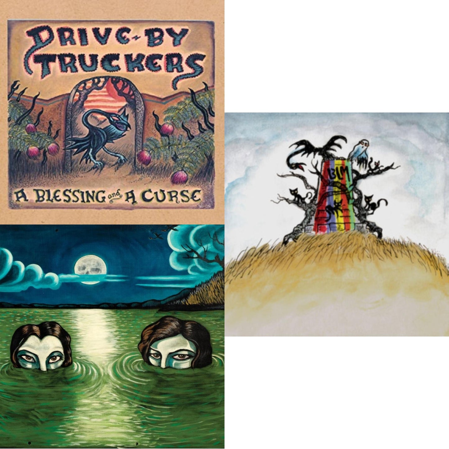 Drive-By Truckers - Blessing & A Curse (Clear With Purple Splatter LP Vinyl/Limited Edition/180G) & New Ok (Red LP Vinyl) & English Oceans (10-Year Edition) (2LP/Sea-Glass Blue W/ D-Side Etching)