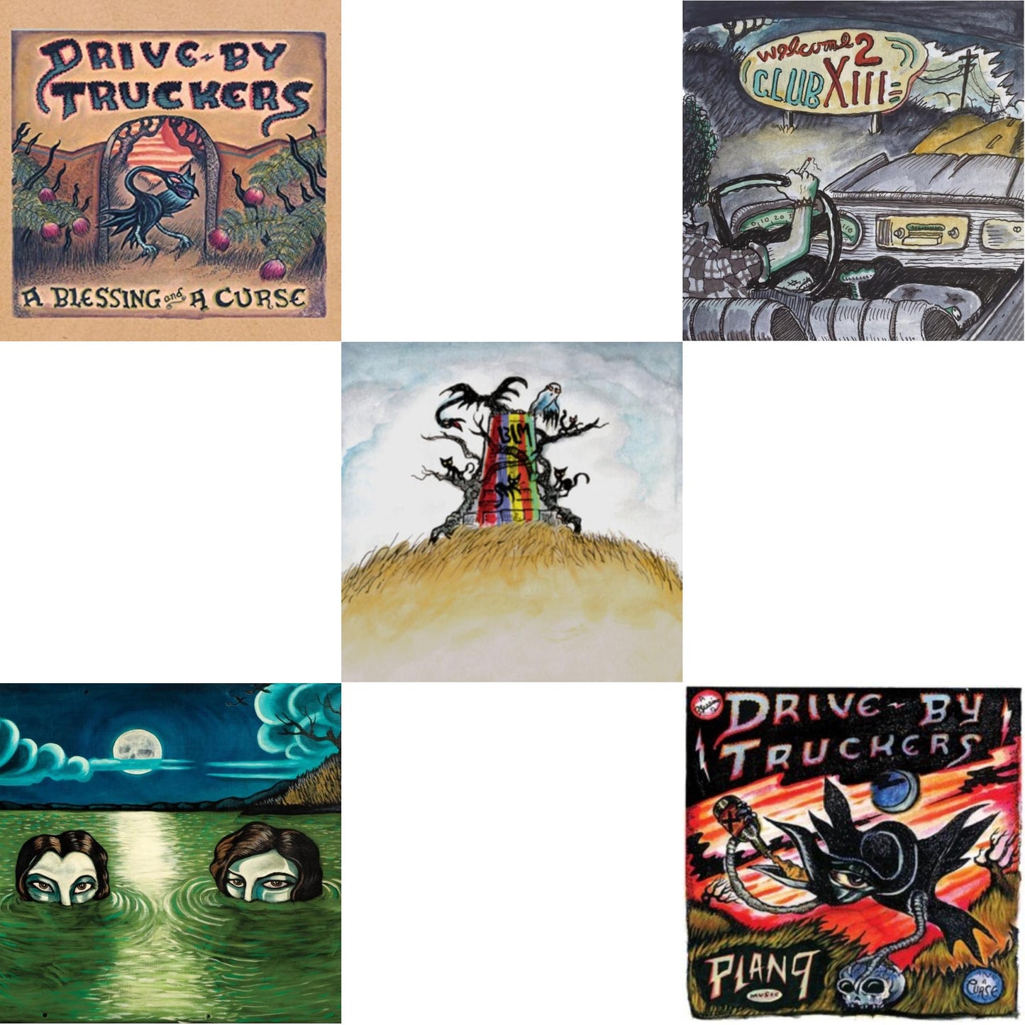 Drive-By Truckers - Blessing & A Curse (Clear With Purple Splatter LP Vinyl/Limited Edition/180G) & Plan 9 Records July 13, 2006 (3LP) & New Ok (Red LP Vinyl) & Welcome 2 Club Xiii & English Oceans (10-Year Edition) (2LP/Sea-Glass Blue W/ D-Side