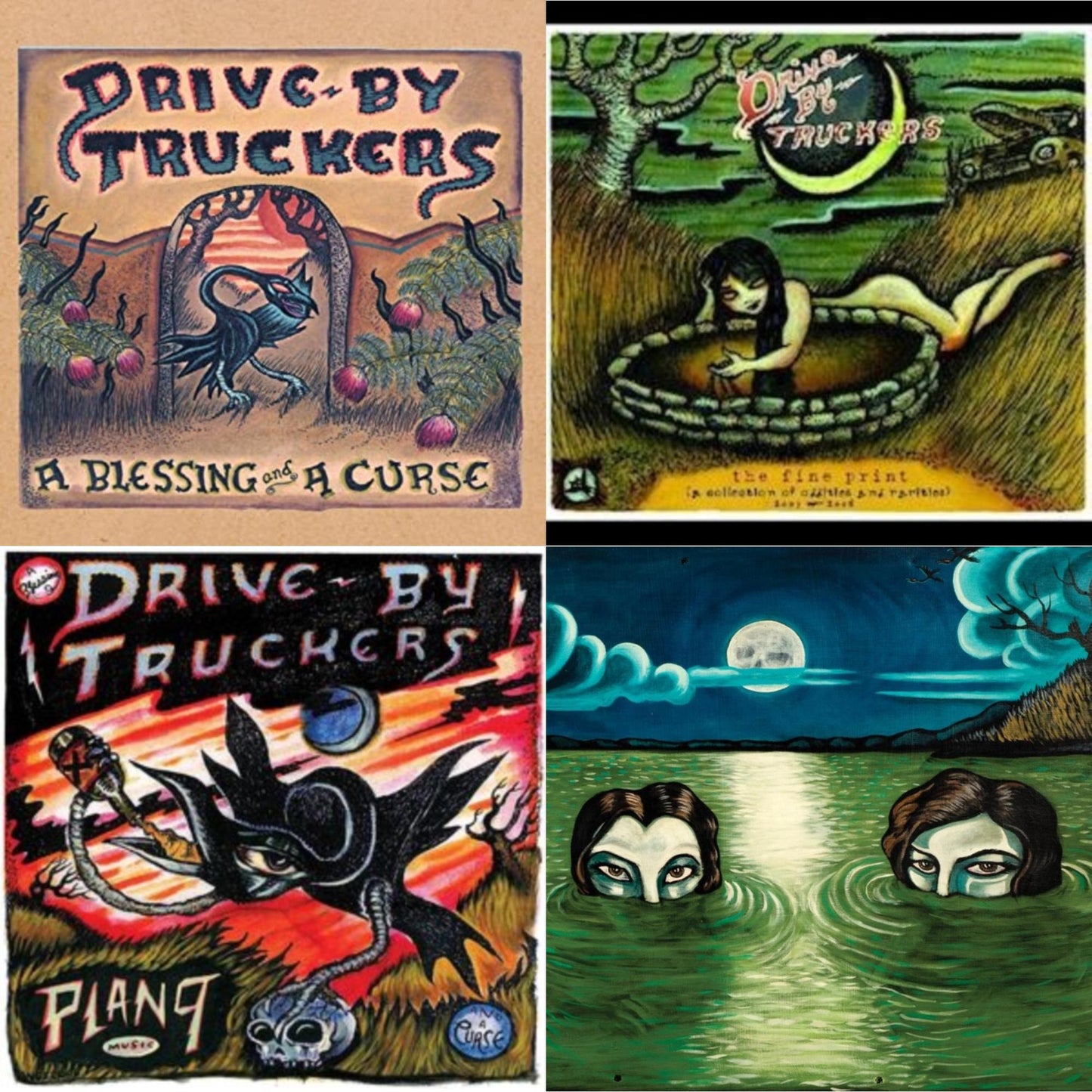 Drive-By Truckers - Blessing & A Curse (Clear With Purple Splatter LP Vinyl/Limited Edition/180G) & Fine Print (Clear With Green Splatter Vinyl/Limited Edition/2LP/180G) & Plan 9 Records July 13, 2006 (3LP) & English Oceans (10-Year Edition)