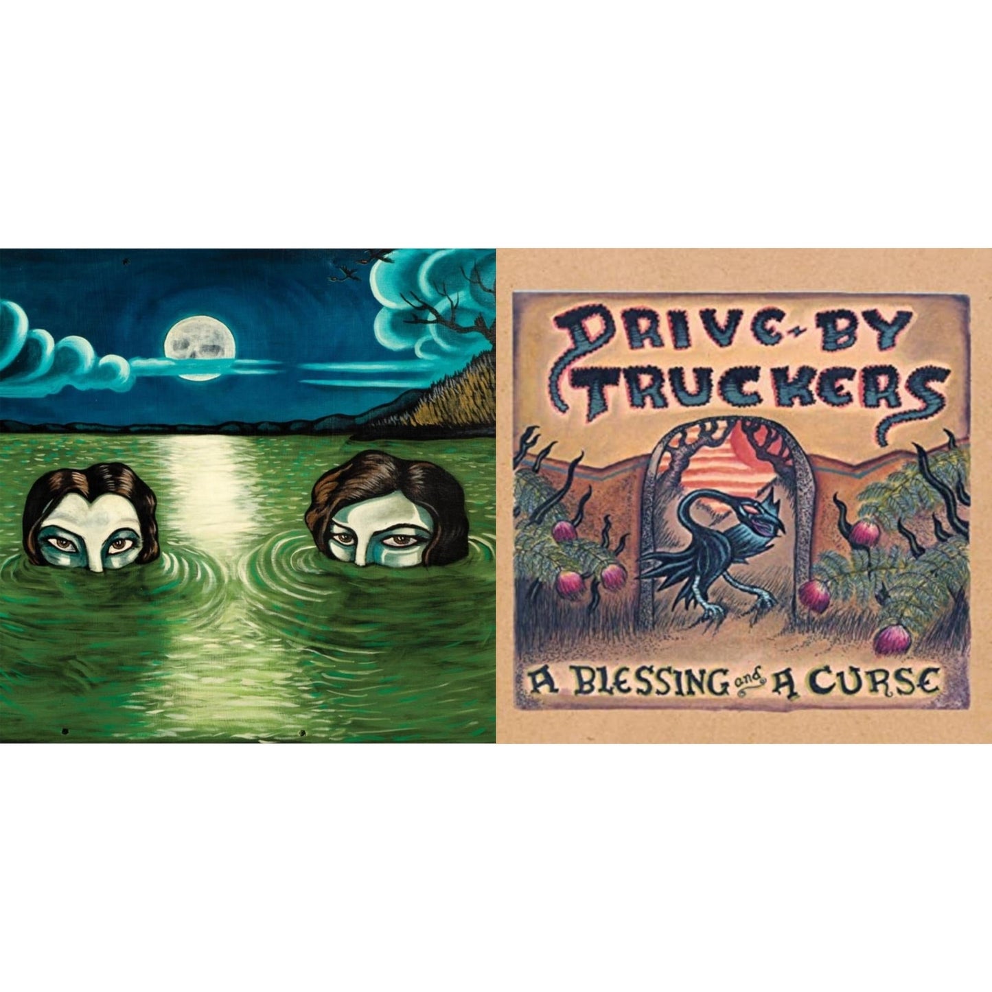 Drive-By Truckers - Blessing & A Curse (Clear With Purple Splatter LP Vinyl/Limited Edition/180G) & English Oceans (10-Year Edition) (2LP/Sea-Glass Blue W/ D-Side Etching)