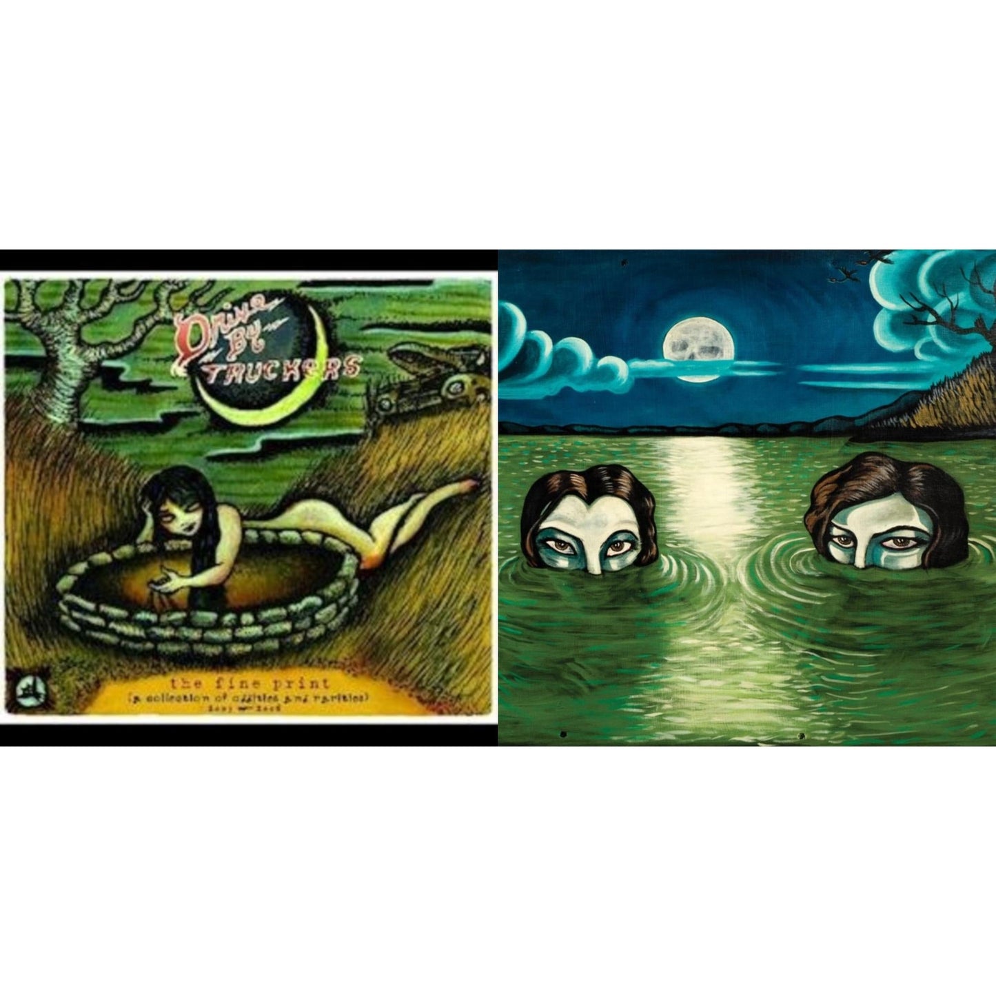 Drive-By Truckers - Fine Print (Clear With Green Splatter Vinyl/Limited Edition/2LP/180G) & English Oceans (10-Year Edition) (2LP/Sea-Glass Blue W/ D-Side Etching)