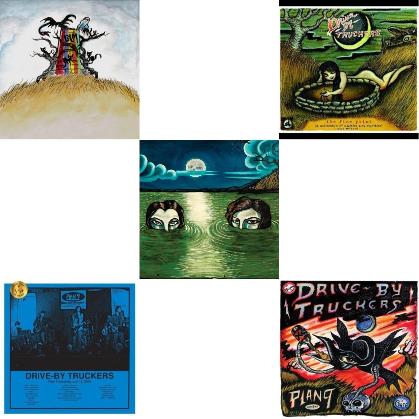 Drive-By Truckers - New Ok (Red LP Vinyl) & Plan 9 Records July 13, 2006 (3LP) & English Oceans (10-Year Edition) (2LP/Sea-Glass Blue W/ D-Side Etching) & Fine Print (Clear With Green Splatter Vinyl/Limited Edition/2LP/180G) & Plan 9 Records July 13,