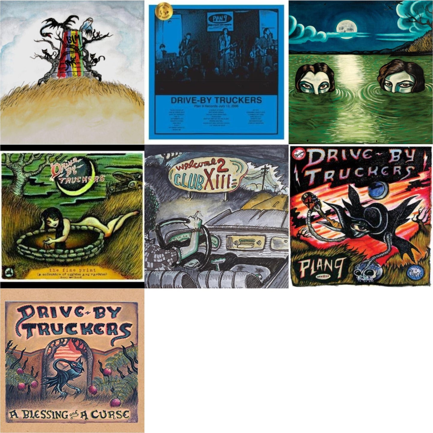 Drive-By Truckers - New Ok (Red LP Vinyl) & Plan 9 Records July 13, 2006 (3LP) & English Oceans (10-Year Edition) (2LP/Sea-Glass Blue W/ D-Side Etching) & Fine Print (Clear With Green Splatter Vinyl/Limited Edition/2LP/180G) & Welcome 2 Club Xiii &