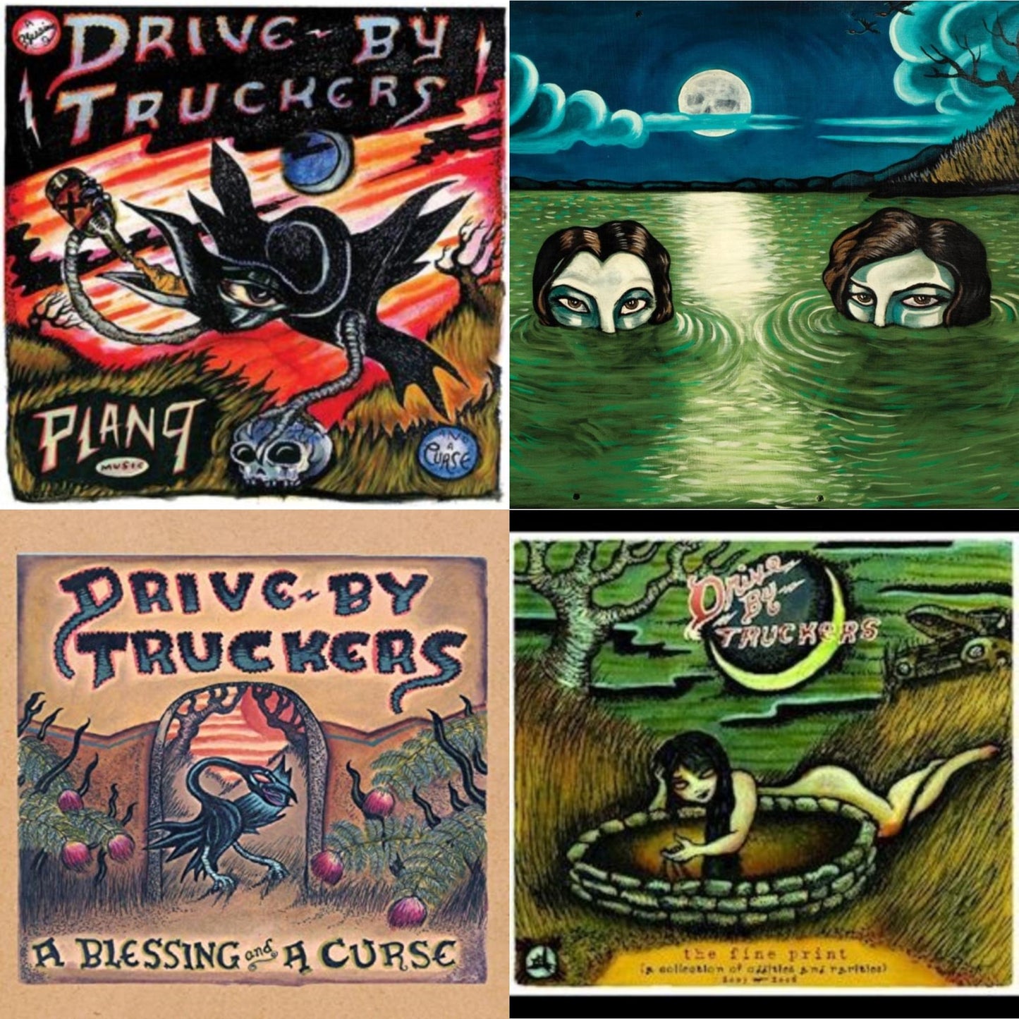 Drive-By Truckers - Blessing & A Curse (Clear With Purple Splatter LP Vinyl/Limited Edition/180G) & Fine Print (Clear With Green Splatter Vinyl/Limited Edition/2LP/180G) & Plan 9 Records July 13, 2006 (3LP) & English Oceans (10-Year Edition)
