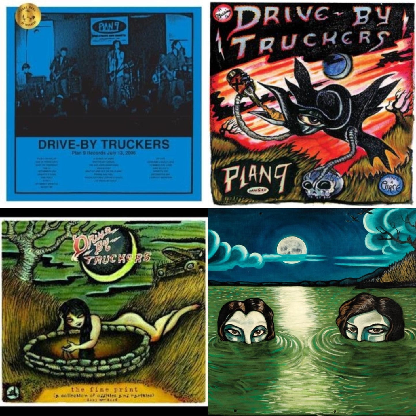 Drive-By Truckers - Plan 9 Records July 13, 2006 (3LP) & Fine Print (Clear With Green Splatter Vinyl/Limited Edition/2LP/180G) & Plan 9 Records July 13, 2006 (3LP) & English Oceans (10-Year Edition) (2LP/Sea-Glass Blue W/ D-Side Etching)