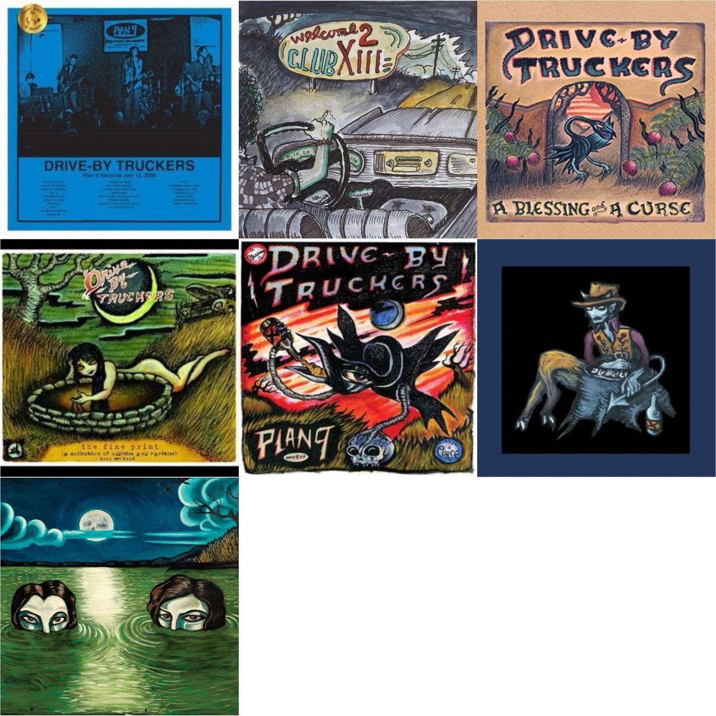 Drive-By Truckers - Plan 9 Records July 13, 2006 (3LP) & Blessing & A Curse (Clear With Purple Splatter LP Vinyl/Limited Edition/180G) & Fine Print (Clear With Green Splatter Vinyl/Limited Edition/2LP/180G) & Plan 9 Records July 13, 2006 (3LP) &