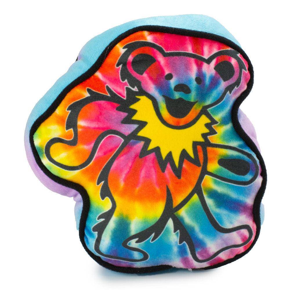 Grateful Dead Dancing Bear Tie Dye Multi Color Plush Squeaker Dog Toy