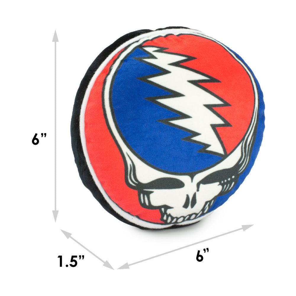 Grateful Dead Steal Your Face Skull Plush Squesker Dog Toy