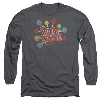 Dum Dums Original Pops Mens Long Sleeve Shirt Charcoal