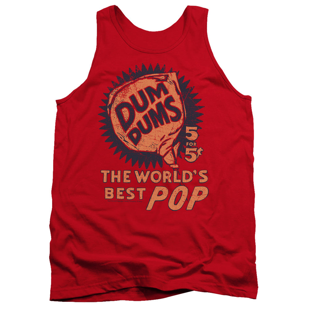 Dum Dums 5 For 5 Mens Tank Top Shirt Red