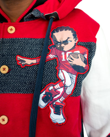 The Boondocks Riley Football Knit Red Mens Hoodie