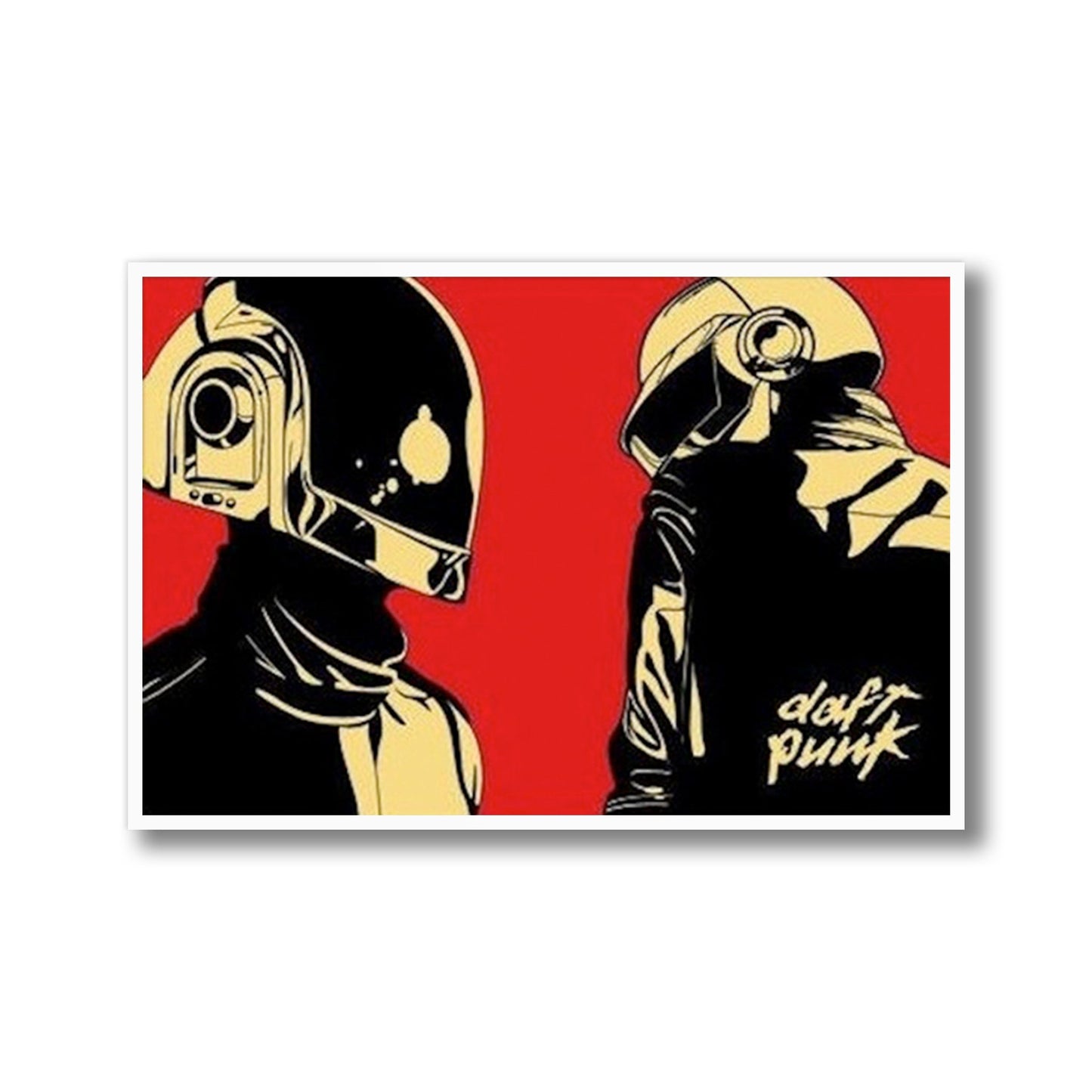 Daft Punk Red Framed Poster