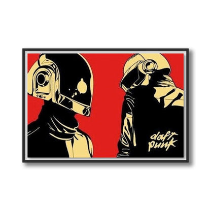 Daft Punk Red Framed Poster