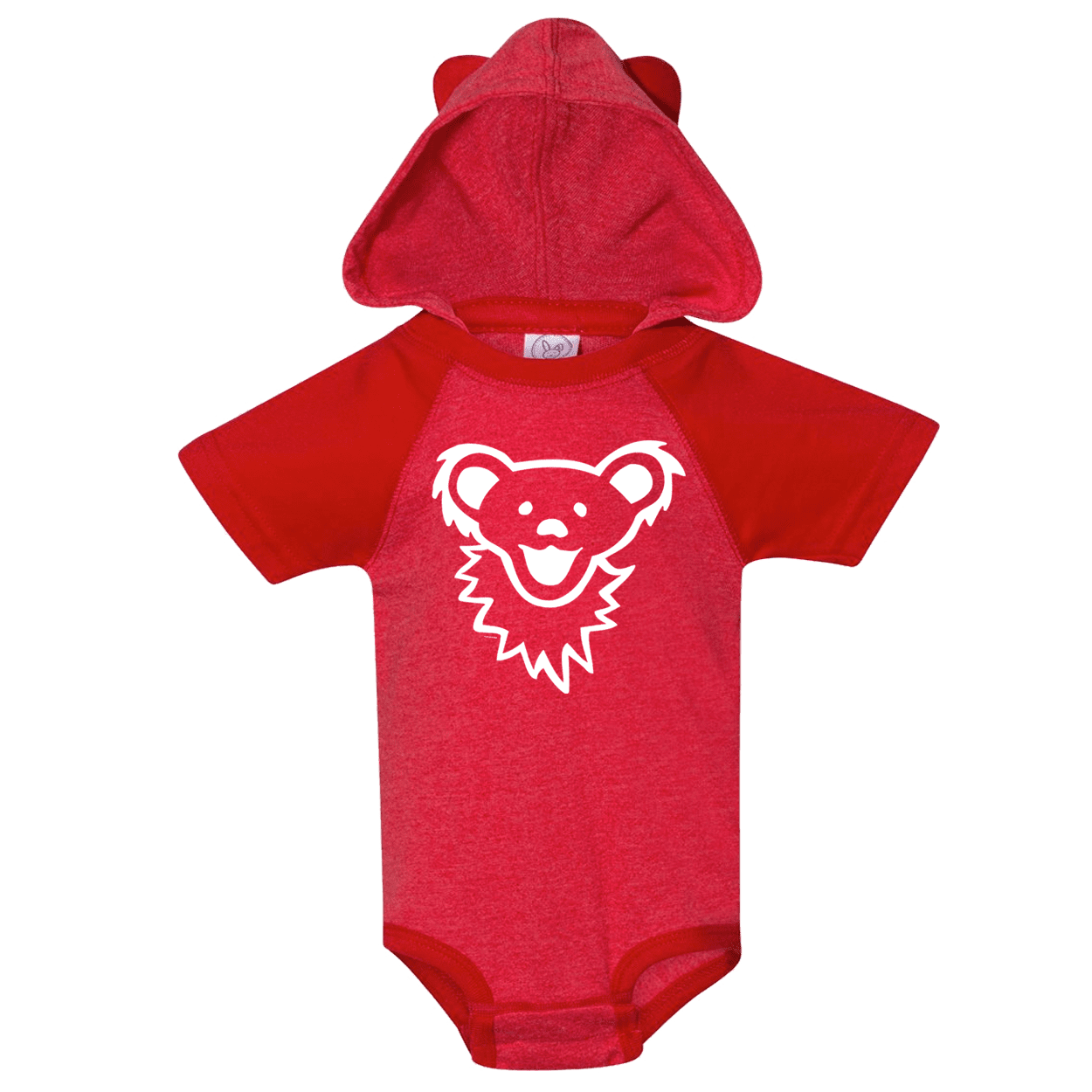 Grateful Dead Dancing Bear Face Hooded Baby One Piece