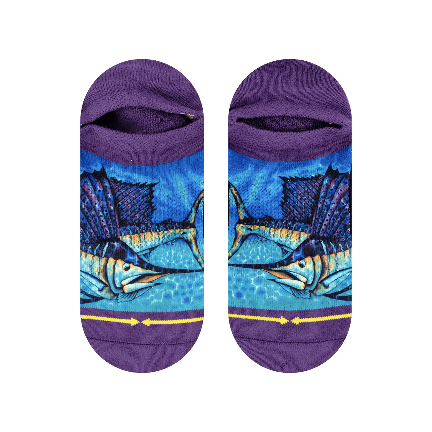 Sail Fish Adult No Show Socks With Art By Daniel Jean Baptiste