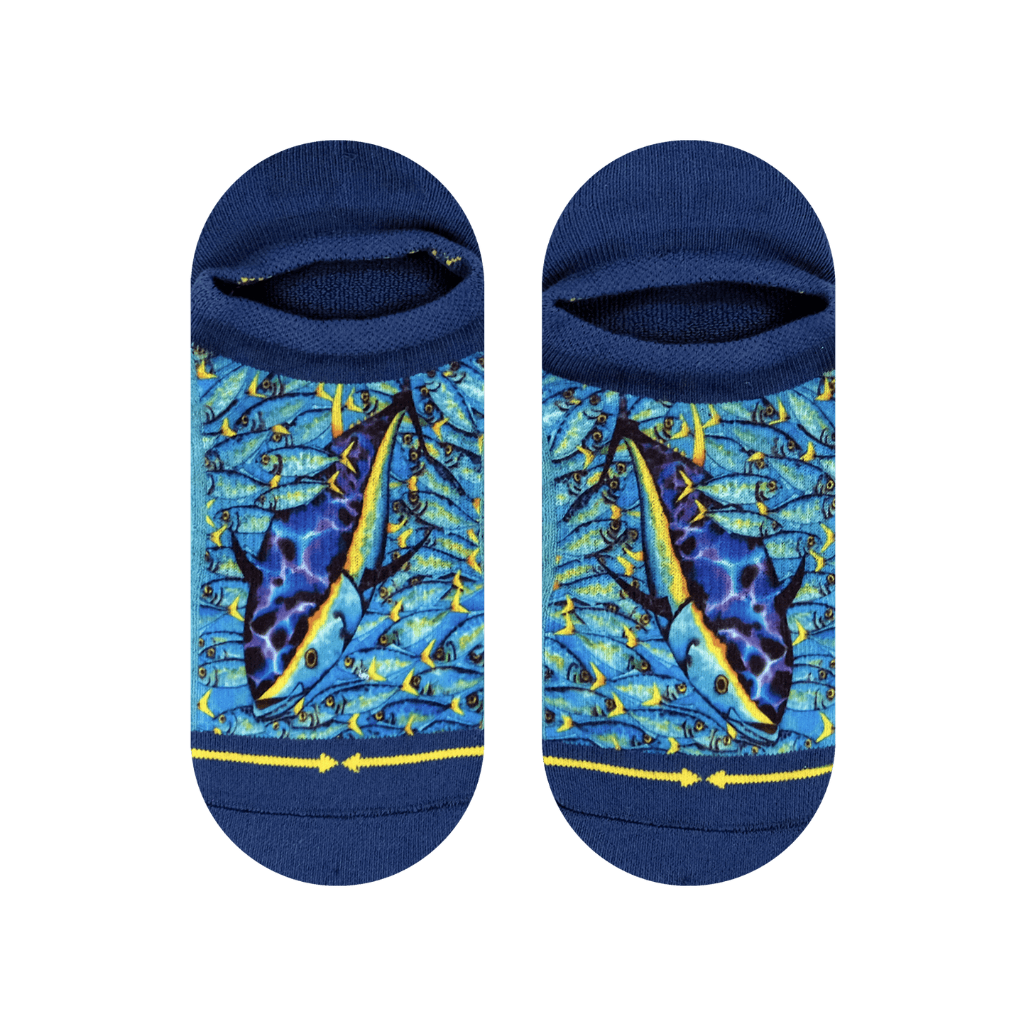 Tuna Adult No Show Socks With Art by Daniel Jean-Baptiste