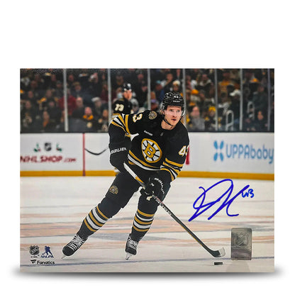 Danton Heinen in Action Boston Bruins Autographed 8" x 10" Hockey Photo