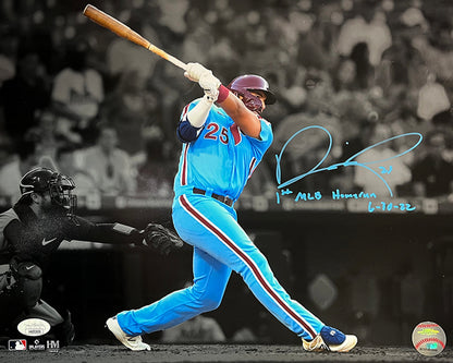 Darick Hall First Home Run Philadelphia Phillies Autographed Baseball Photo