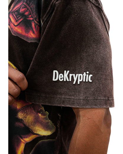 Deadpool x Wolverine - Claws and Chaos  Oversized Brown Mens T Shirt