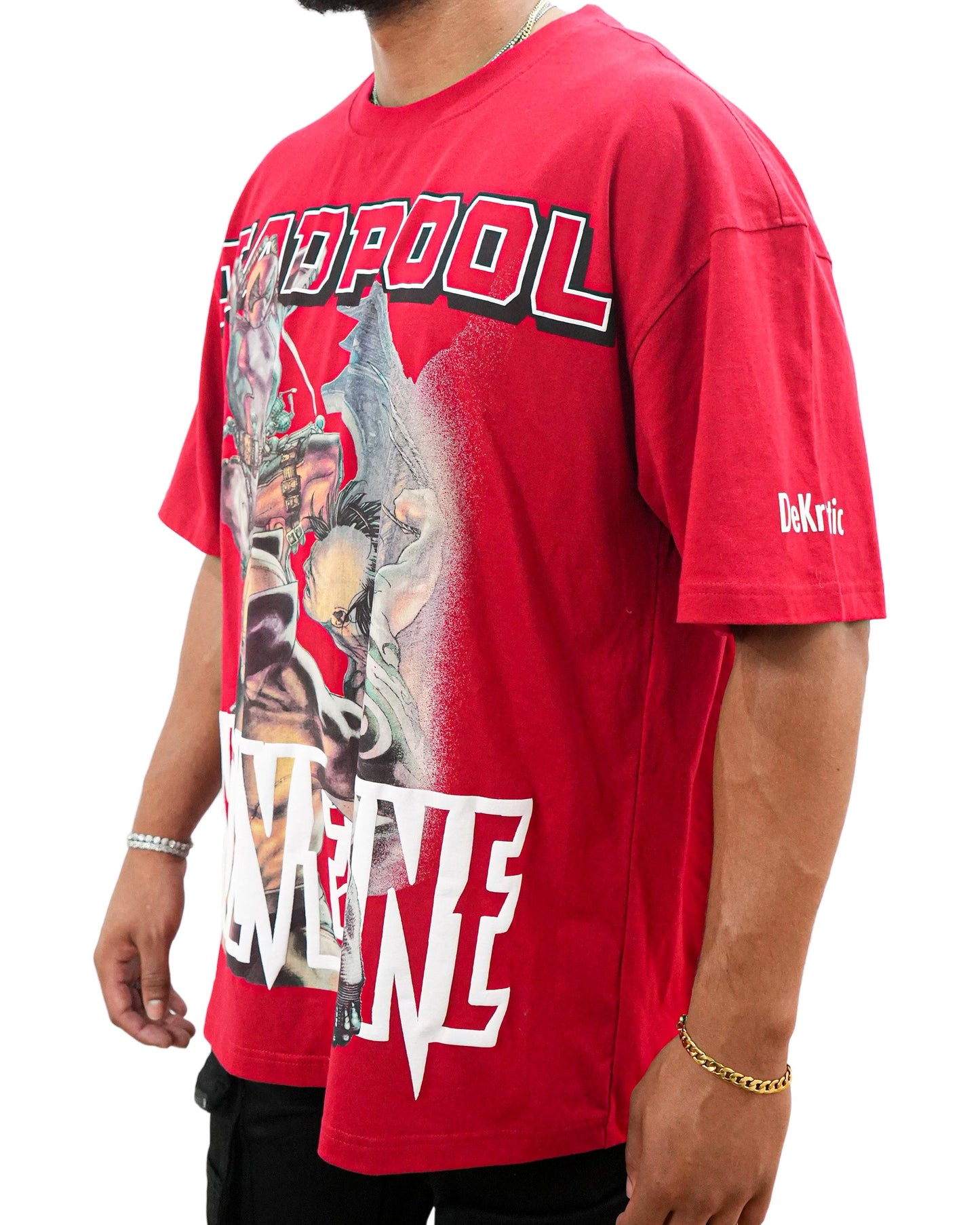Deadpool x Wolverine - Generational Fury Oversized Red Mens T Shirt