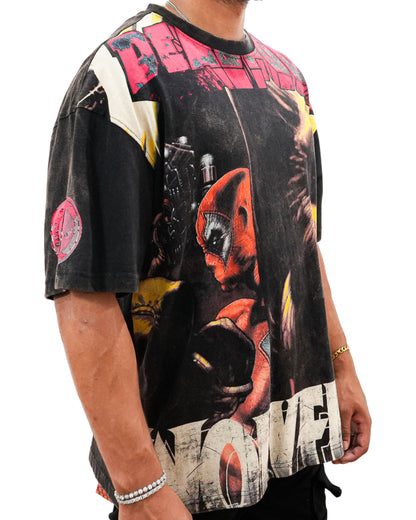 Deadpool x Wolverine - Regeneration Rivals Oversized Black Mens T Shirt