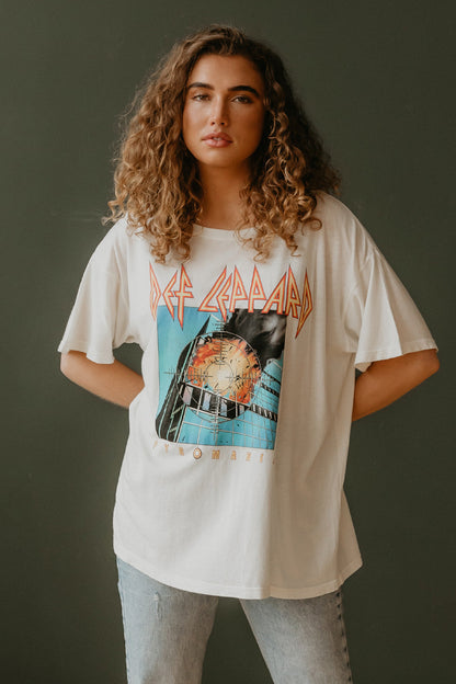 Def Leppard Boyfriend Tee Shirt White