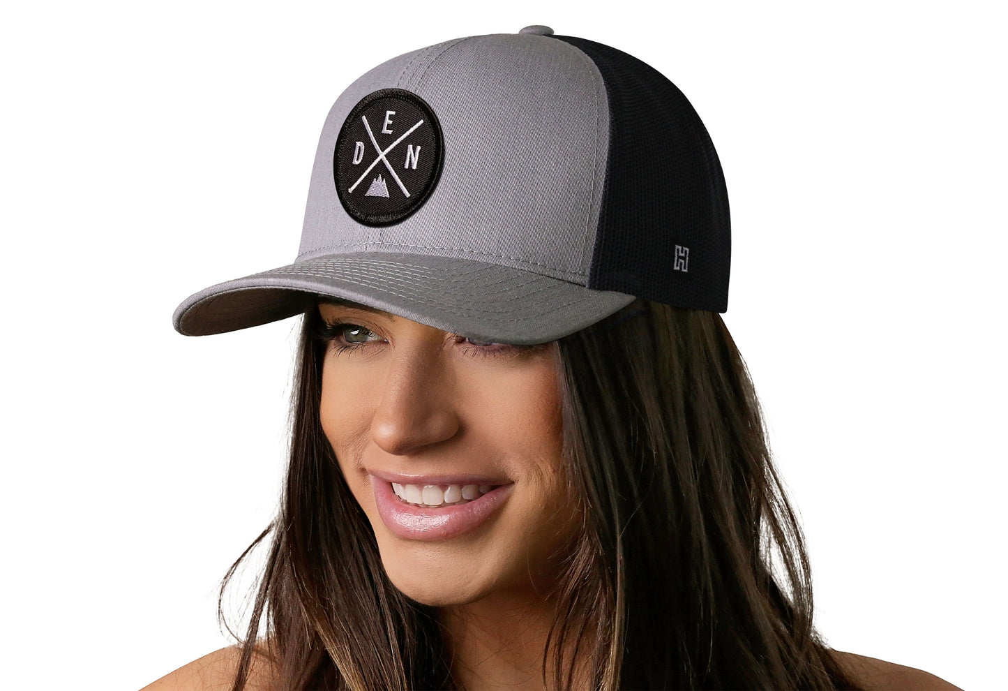 Denver Trucker Hat  |  Gray-Black DEN X Snapback