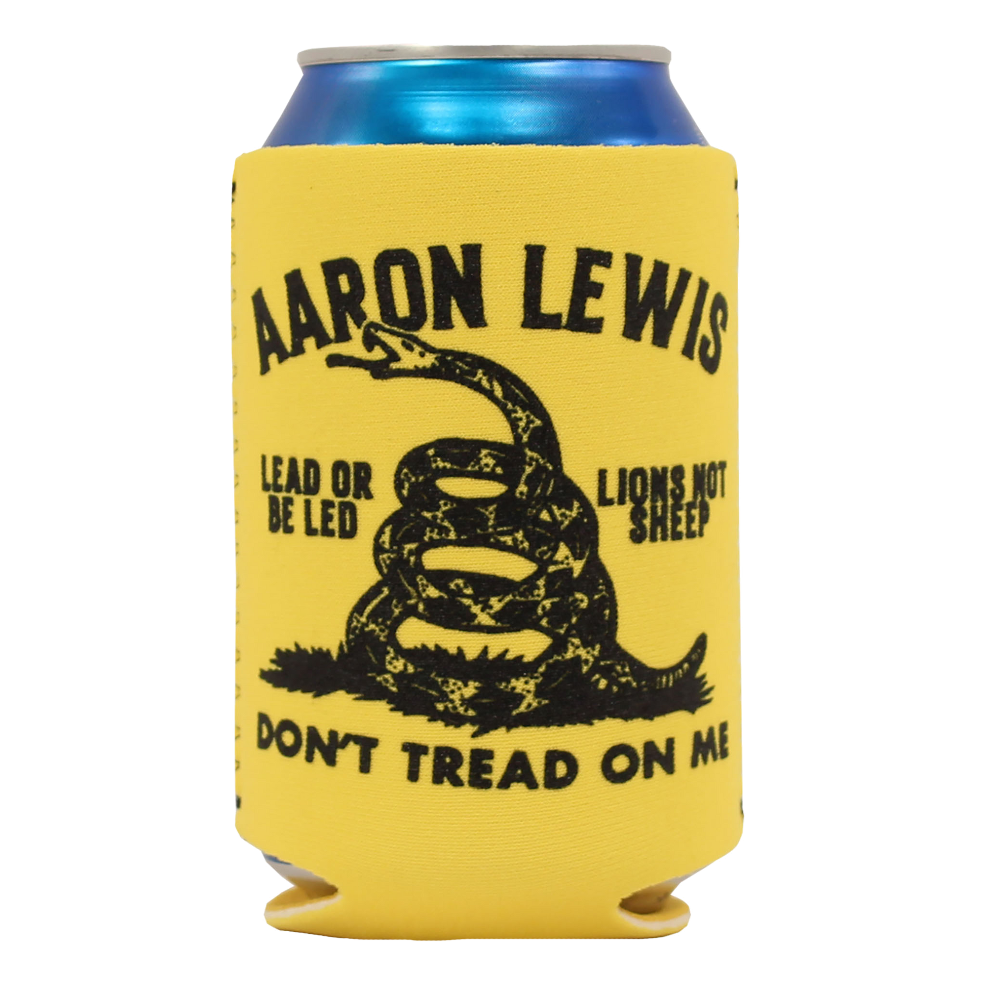 Aaron Lewis "Don't Tread On Me" Can Koozie Yellow