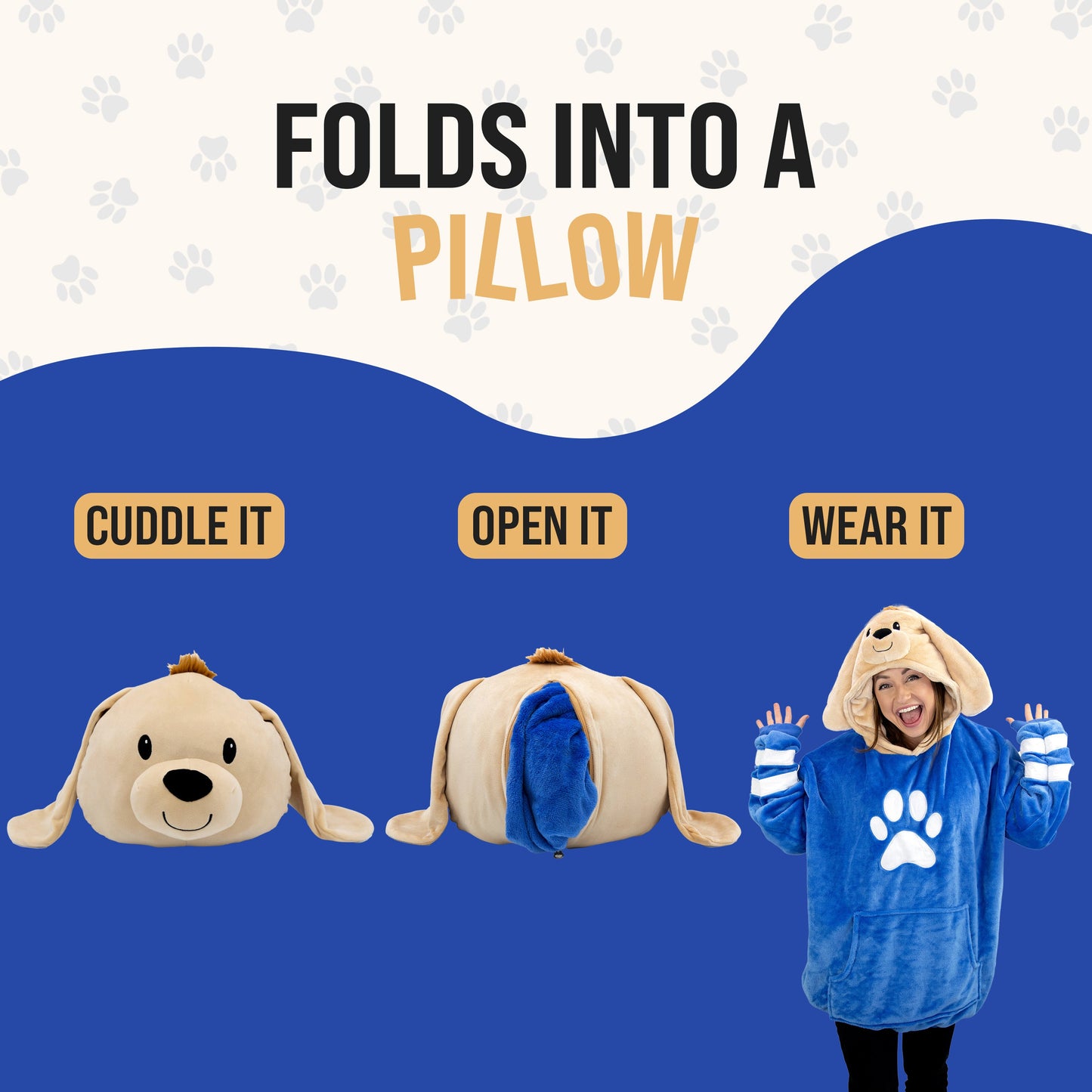 Sharewood Forest Friends Snugible Dougie the Dog | Blanket Hoodie & Pillow