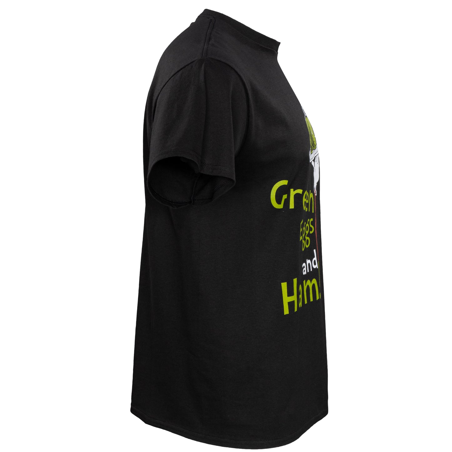 Dr Seuss Green Eggs and Ham Adult Short Sleeves Black T-Shirt