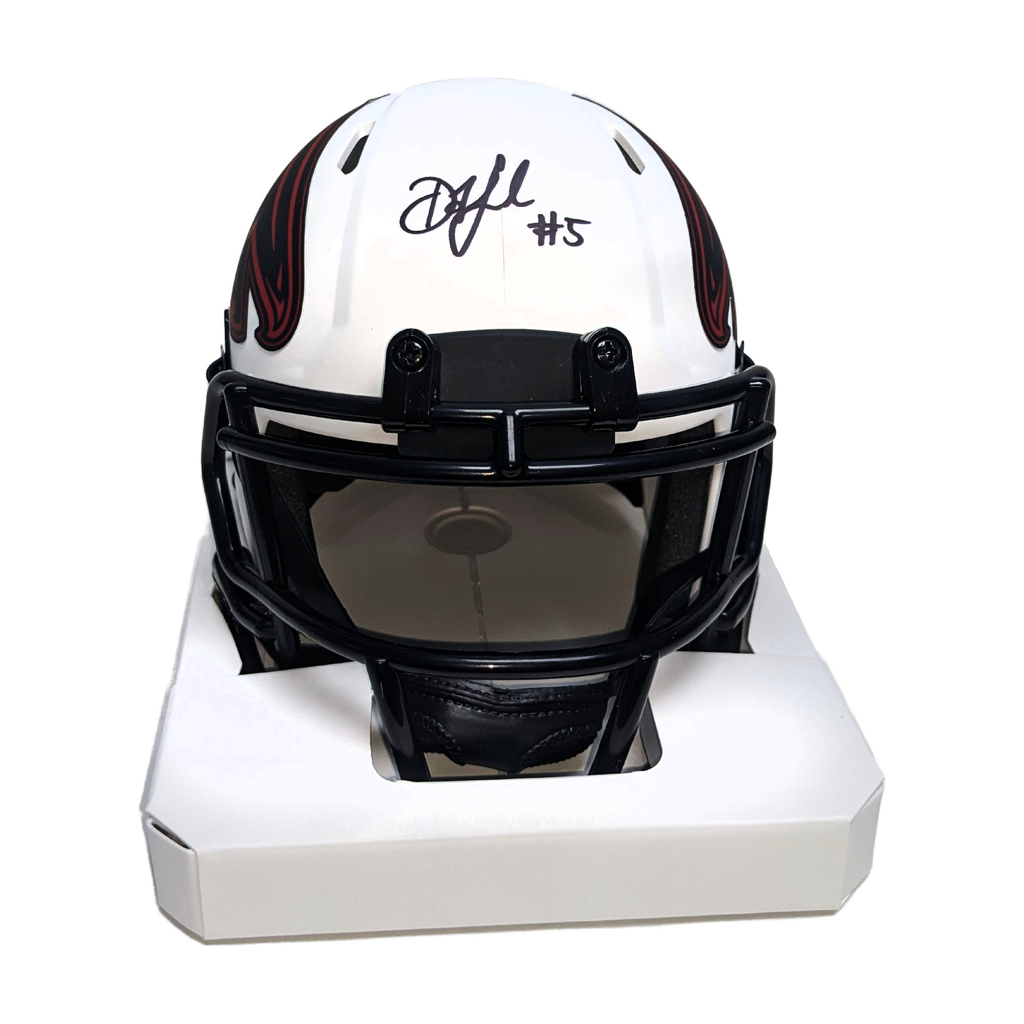 Drake London Autographed Hand Signed Atlanta Falcons Lunar Mini Football Helmet - BAS Beckett Authentication