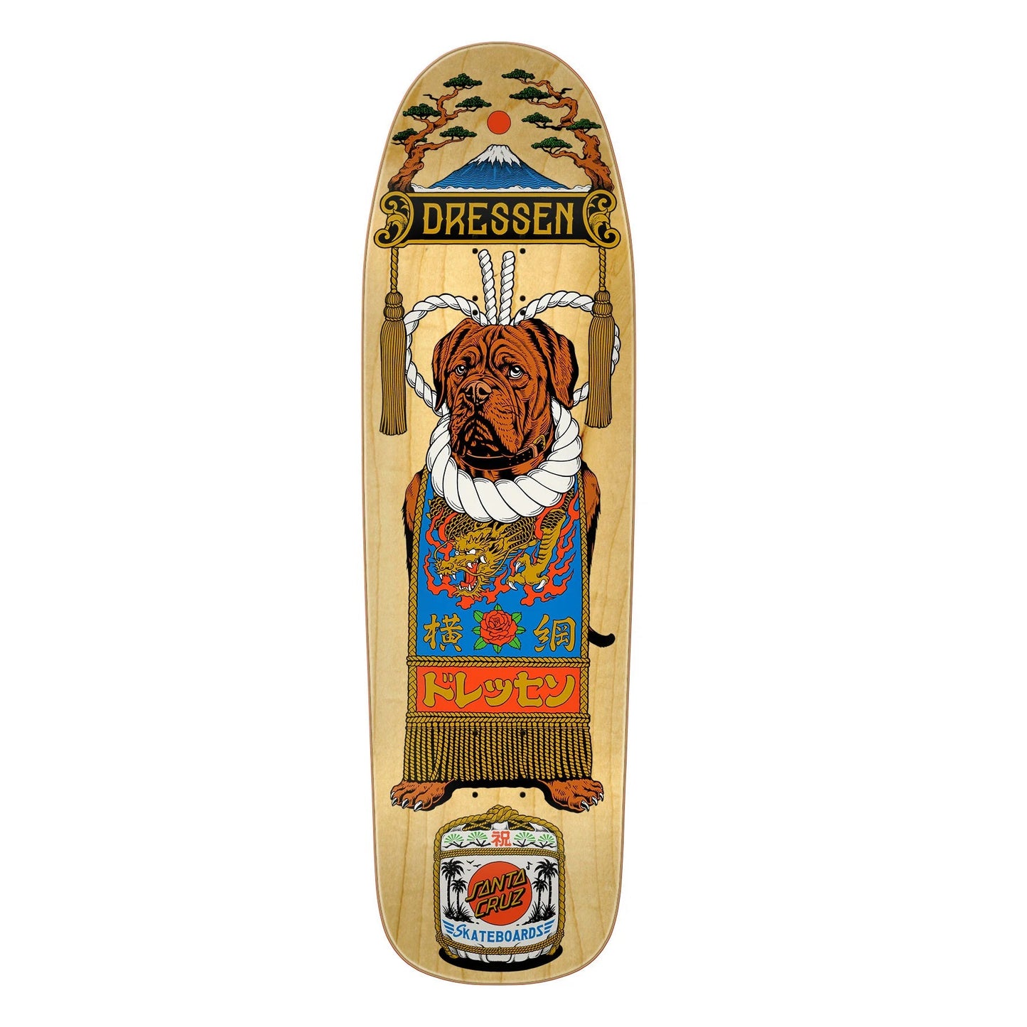 Santa Cruz Dressen Sumo Dog Shaped Skateboard Deck - 9.3ƒ??