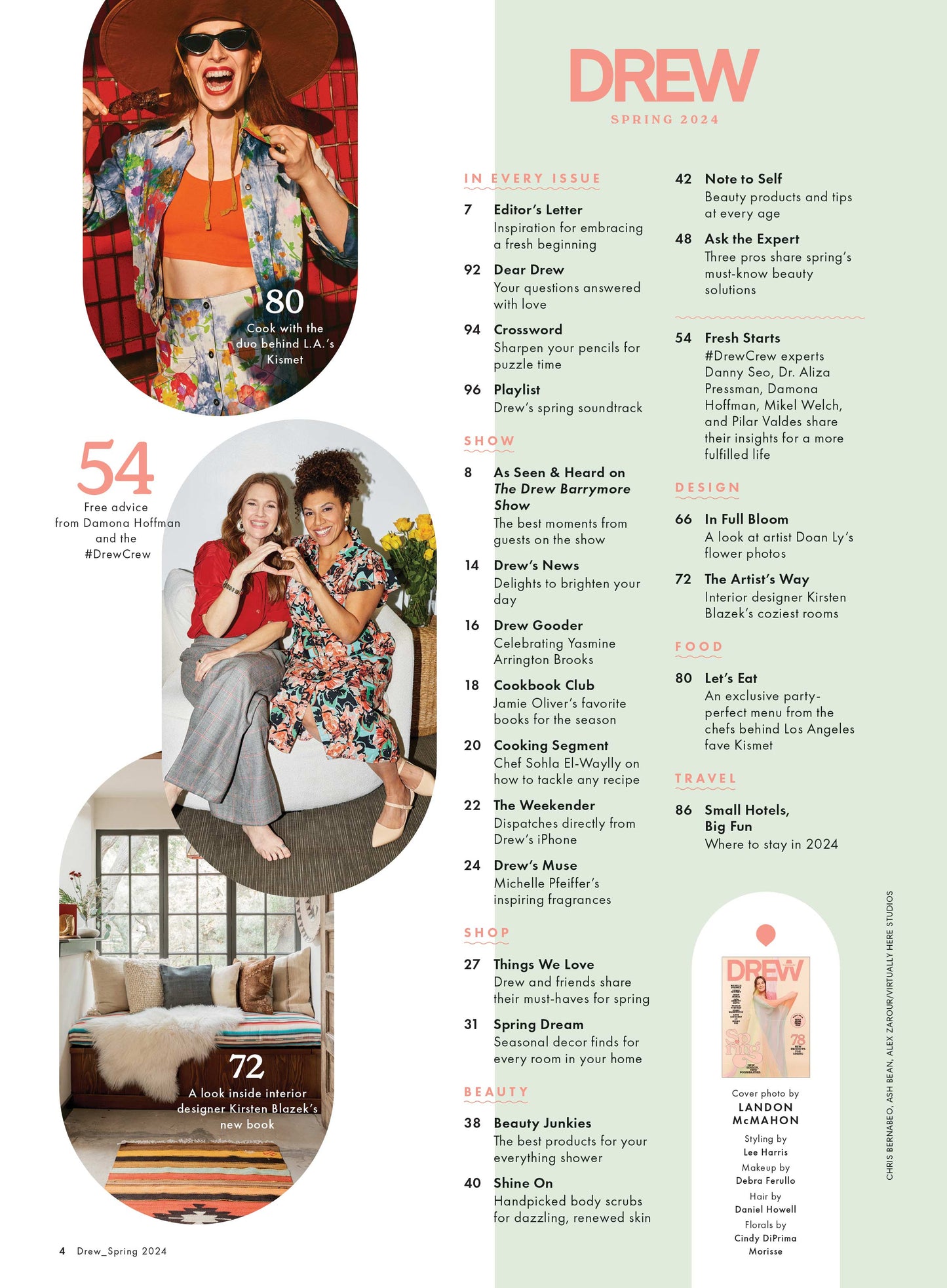 DREW Barrymore Magazine - Spring 2024 Issue: 78 Spring Finds, Design, Decor, Beauty, Travel, Food, Cookbook Club, Advice, Q&A, Show Guests, Oprah Winfrey, Anne Hathaway, Megan Fox & Natalie Portman!