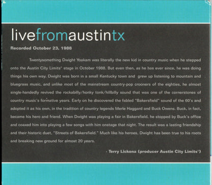 Dwight Yoakam – Live From Austin, TX Music CD