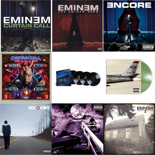 Eminem - Curtain Call 2 (2LP) & Marshall Mathers LP2 (10Th Anniversary Edition) (Expanded Deluxe/4LP) & Encore & Curtain Call: Hits & Recovery & Marshall Mathers LP 2 & Kamikaze (Opaque Olive Green LP Vinyl/Gatefold Jacket) & Slim Shady LP & Eminem