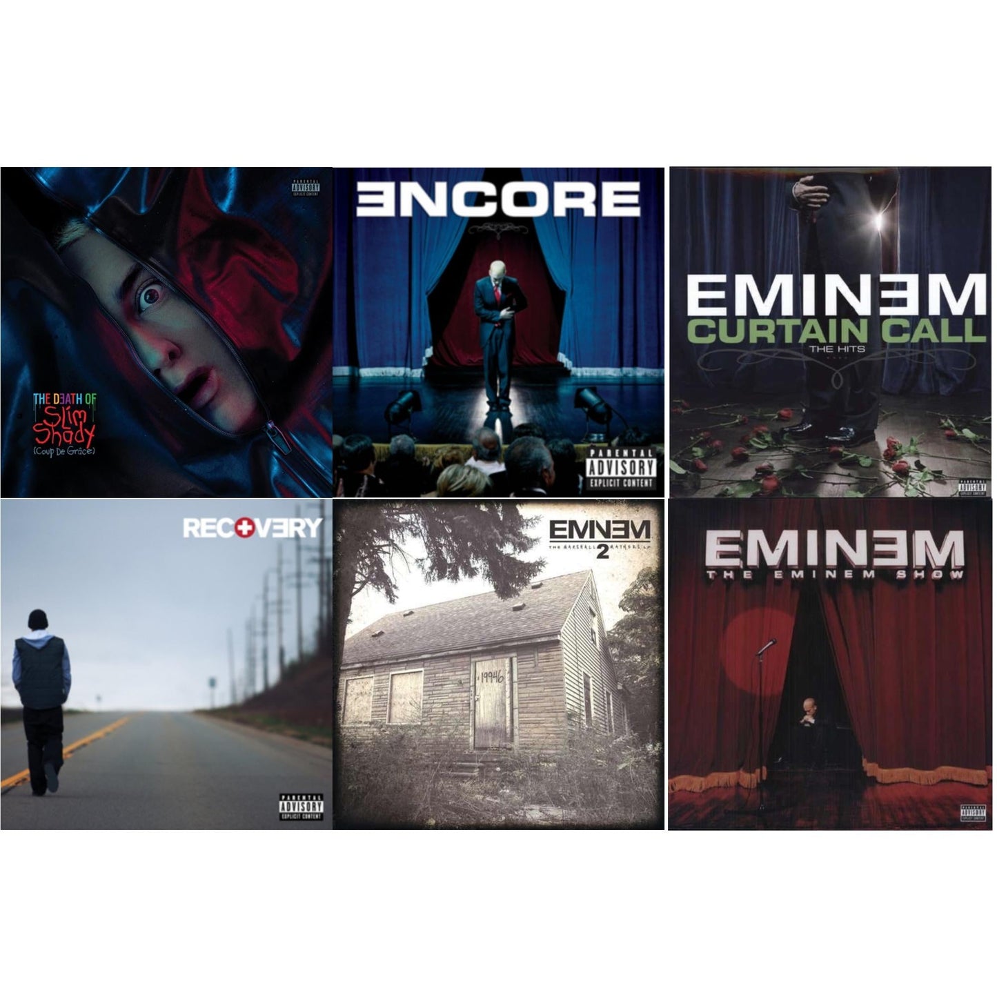 Eminem - Death Of Slim Shady (Coup De Grace) (X) (Red/Blue Vinyl/2LP) & Encore & Curtain Call: Hits & Recovery & Marshall Mathers LP 2 & Eminem Show