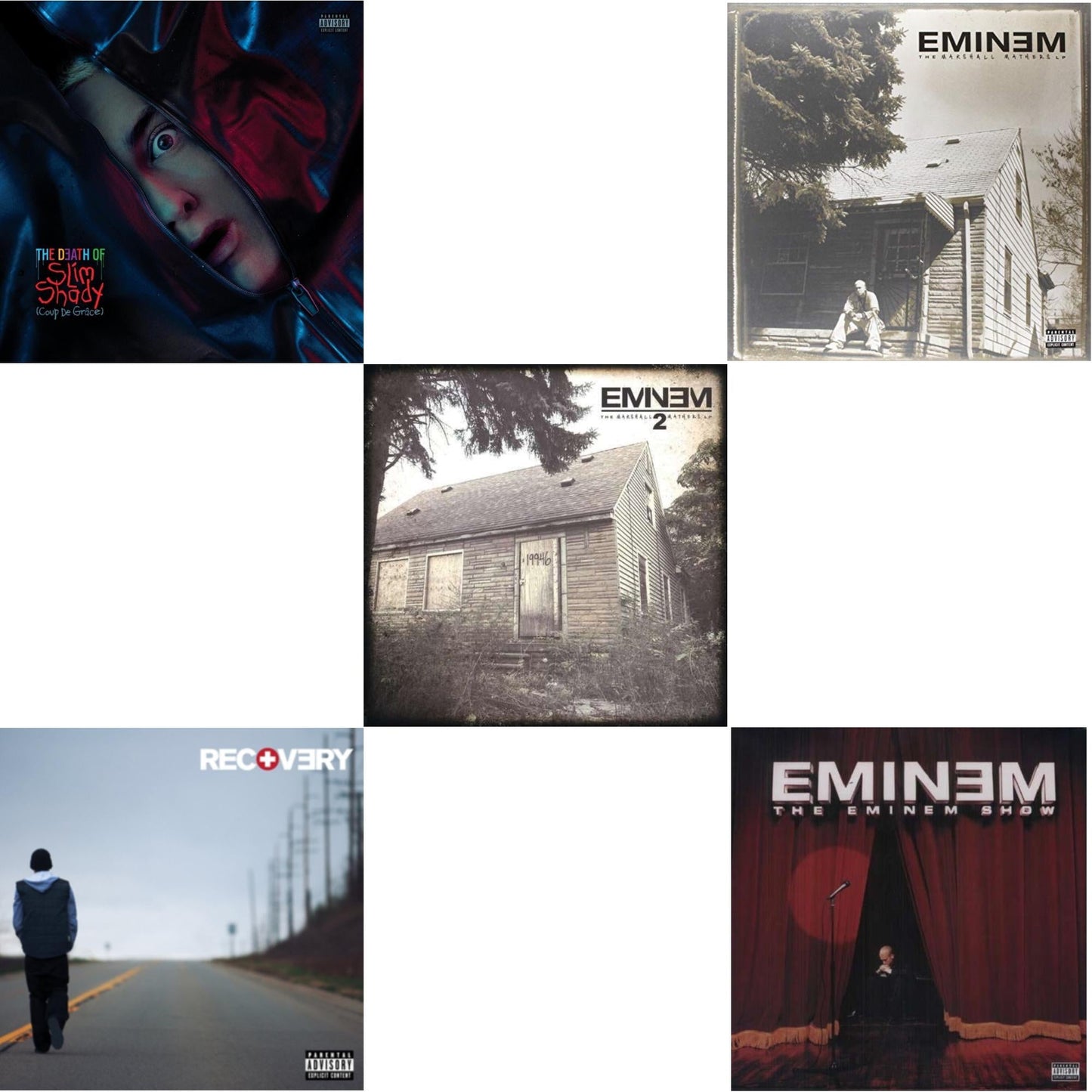 Eminem - Death Of Slim Shady (Coup De Grace) (X) (Red/Blue Vinyl/2LP) & Recovery & Marshall Mathers LP 2 & Marshall Mathers LP & Eminem Show