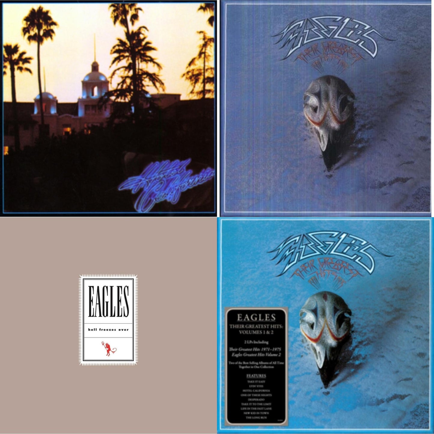 Eagles - Their Greatest Hits Vol.1 & 2 (2LP/180G) & Hotel California & Their Greatest Hits 1971-1975 & Hell Freezes Over (2LP/Remastered)