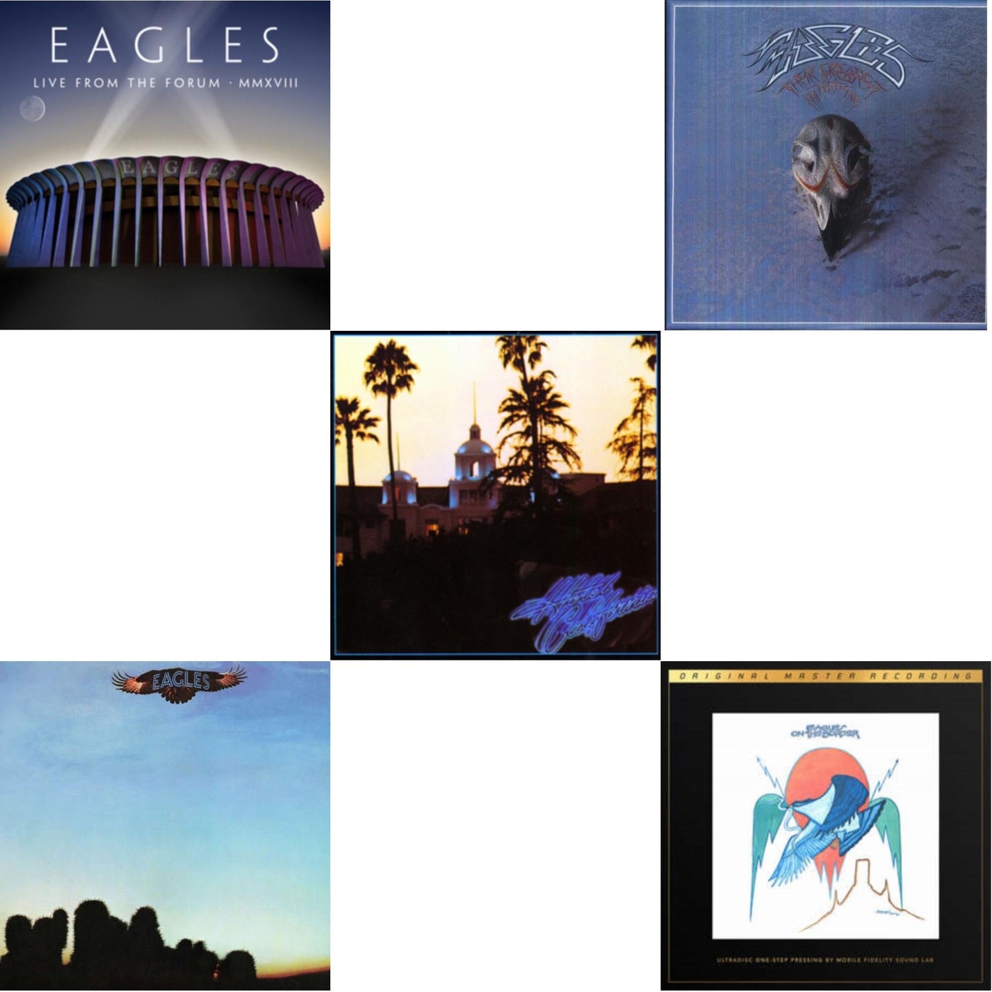 Eagles - Hotel California & Eagles & Their Greatest Hits 1971-1975 & Live From The Forum Mmxviii (4LP/180G) & On The Border (2LP/180G/45RPM Supervinyl Ultradisc One-Step/Original Masters/Limited/Numbered)