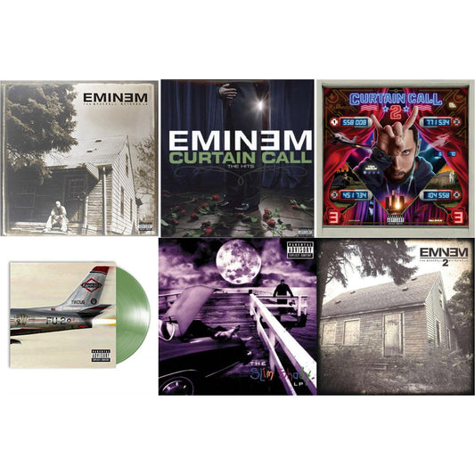 Eminem - Curtain Call 2 (2LP) & Curtain Call: Hits & Marshall Mathers LP 2 & Kamikaze (Opaque Olive Green LP Vinyl/Gatefold Jacket) & Slim Shady LP & Marshall Mathers LP