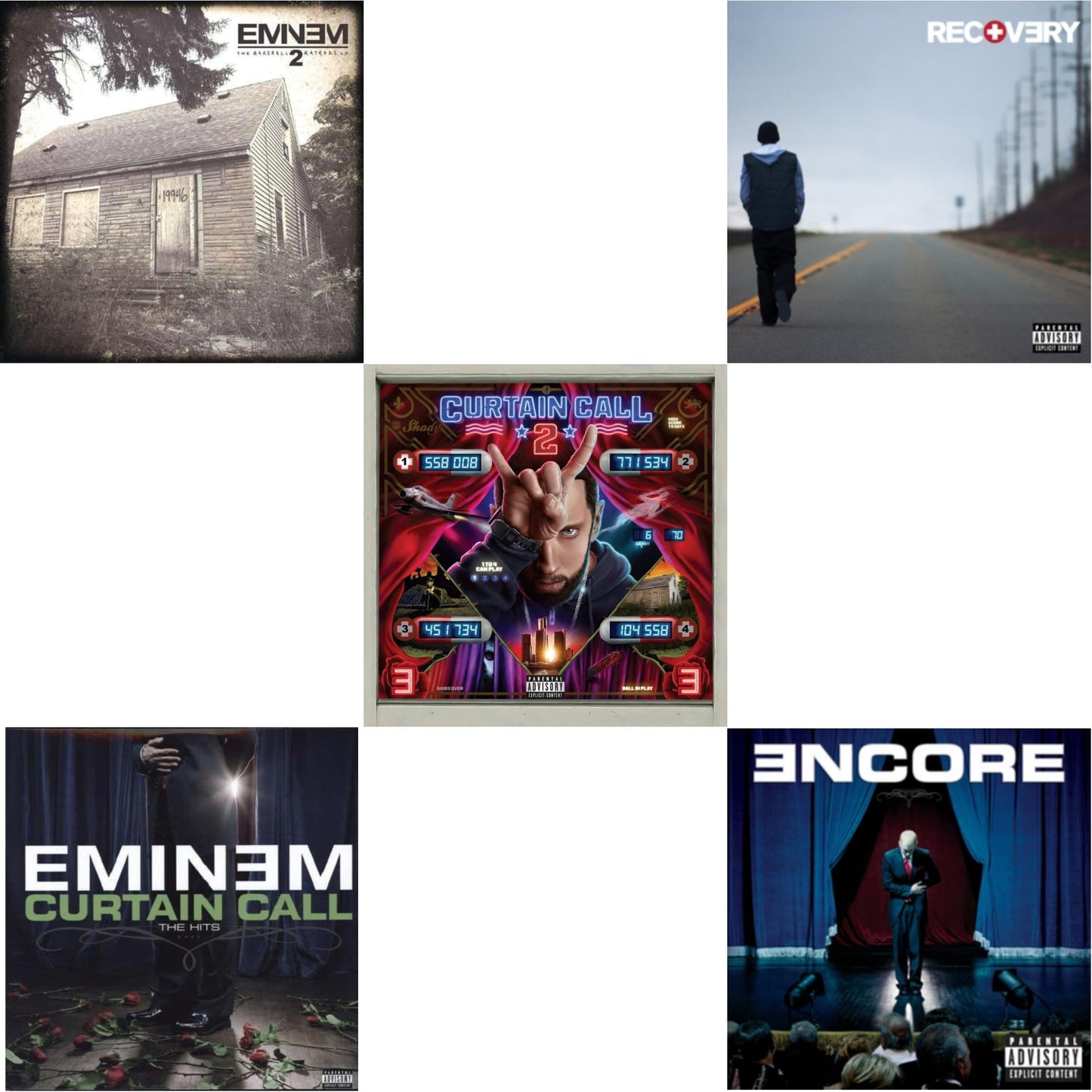 Eminem - Curtain Call 2 (2LP) & Encore & Curtain Call: Hits & Recovery & Marshall Mathers LP 2