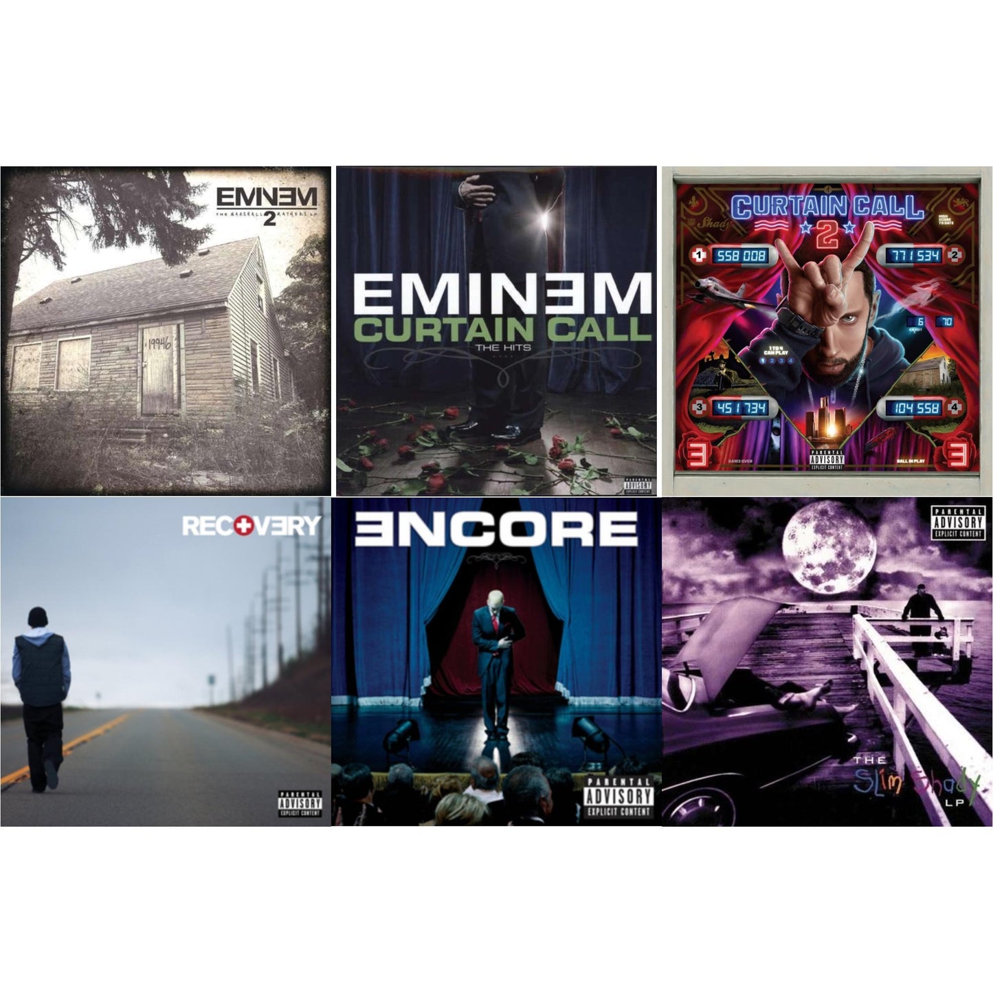 Eminem - Curtain Call 2 (2LP) & Encore & Curtain Call: Hits & Recovery & Marshall Mathers LP 2 & Slim Shady LP