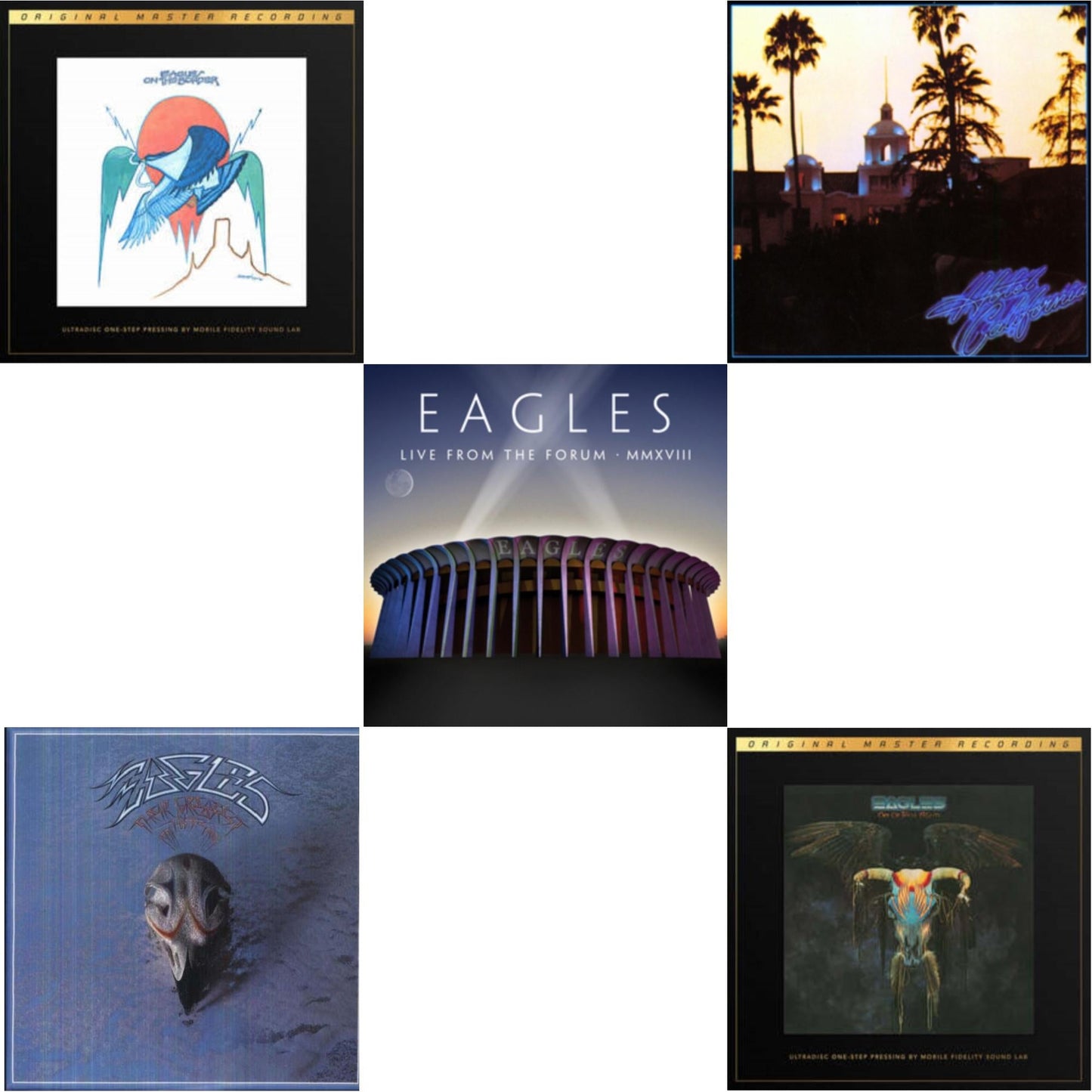 Eagles - Hotel California & Their Greatest Hits 1971-1975 & Live From The Forum Mmxviii (4LP/180G) & On The Border (2LP/180G/45RPM Supervinyl Ultradisc One-Step/Original Masters/Limited/Numbered) & One Of These Nights (2LP/180G/45RPM Supervinyl
