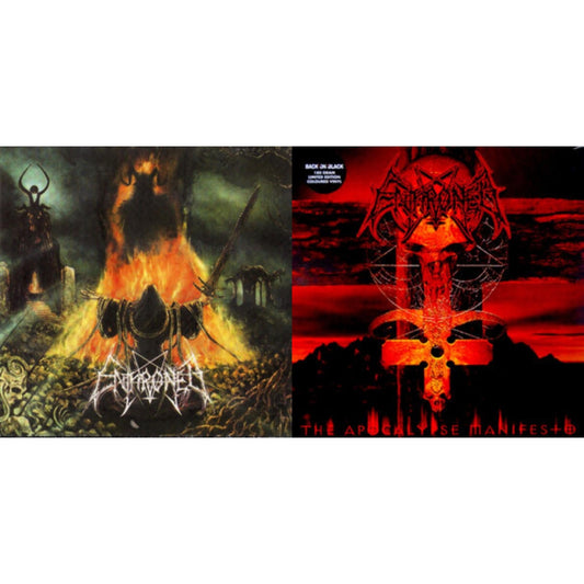 Enthroned - Prophecies Of Pagen Fire (2LP/Clear Vinyl With Red/Yellow/Black Splatter Vinyl) & Apocolypse Manifesto (Clear LP Vinyl With Red/Orange/Grey Splatter LP Vinyl)
