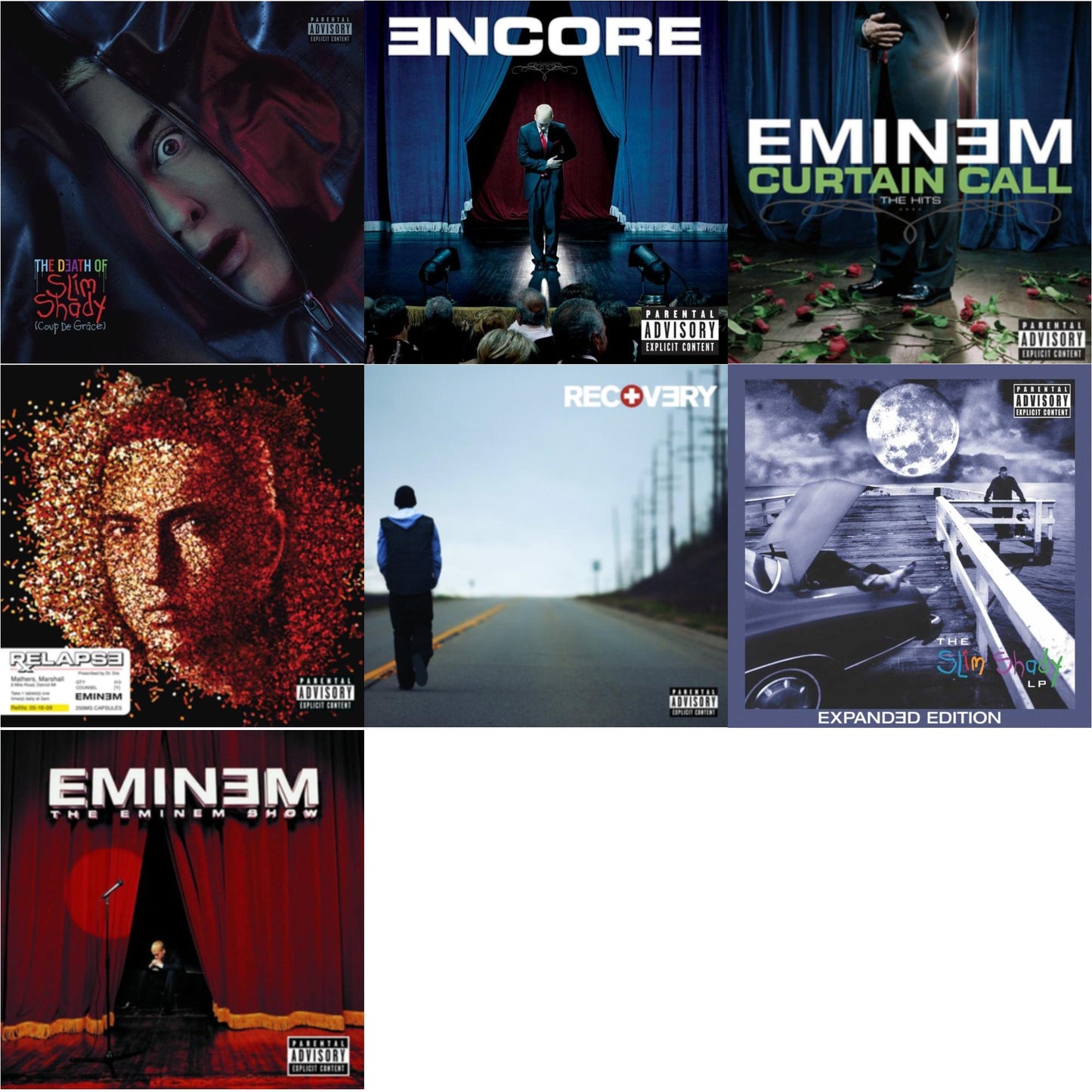 Eminem - Death Of Slim Shady (Coup De Grace) (X) & Encore & Curtain Call: Hits & Relapse & Recovery & Slim Shady LP (2CD Expanded Edition) (X) & Eminem Show