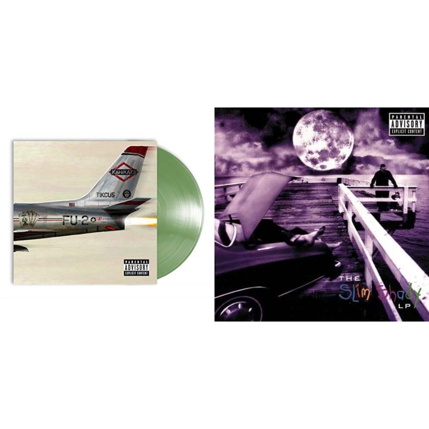 Eminem - Kamikaze (Opaque Olive Green LP Vinyl/Gatefold Jacket) & Slim Shady LP